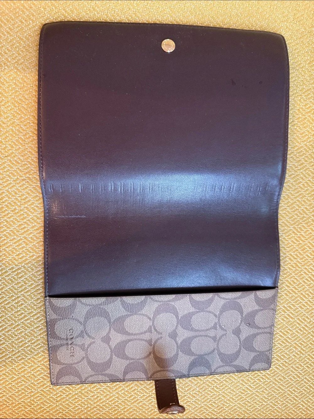 Coach Brown Signature Canvas Organizer Folio